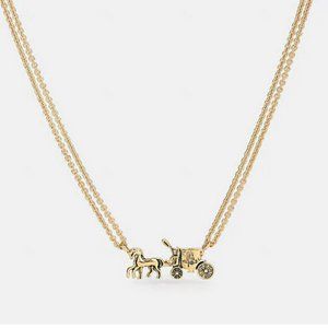 COACH Horse and Carriage Double Chain Necklace